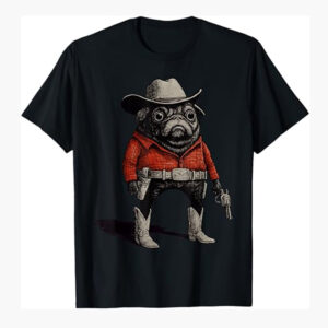 Cowboy Pug Dog Funny Western Outfit Red Pug Shirt Cowboy Pug Dog Funny Western Outfit Red Pug Shirt