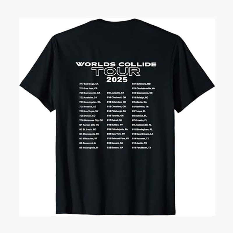 Worlds Collide Tour B&W Logo Shirt Worlds Collide Tour B&W Logo Shirt