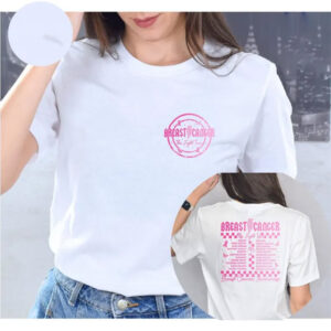 Breast Cancer Awareness Pink Ribbon Support 2 sided Shirt 2