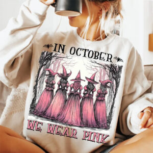 In October We Wear Pink, Witch Breast Cancer Shirt