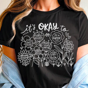 It's okay to boho floral mental health shirt 1