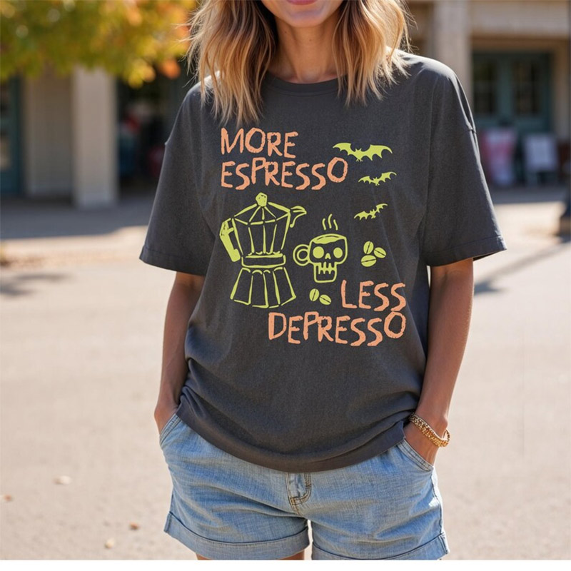 More Espresso Less Depresso Halloween Comfort Colors Tee More Espresso Less Depresso Halloween Comfort Colors Tee