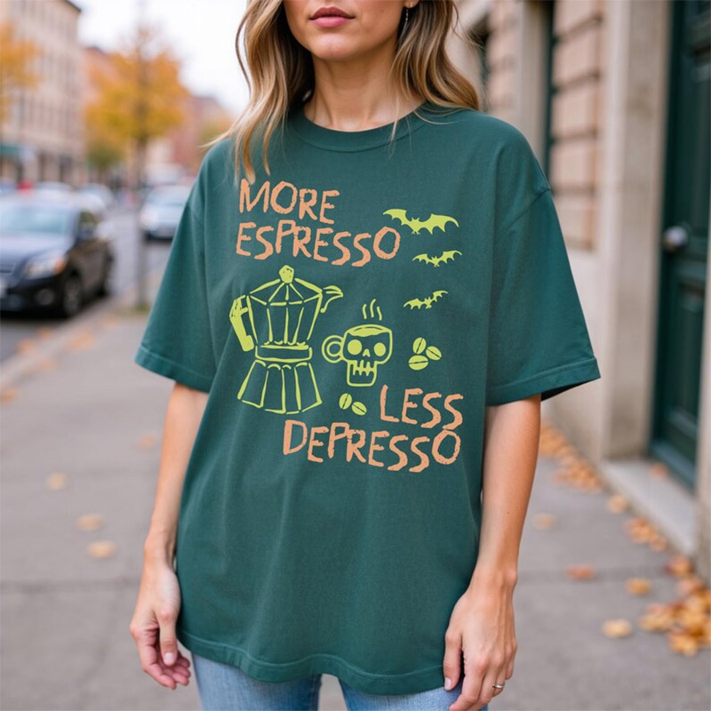 More Espresso Less Depresso Halloween Comfort Colors Tee More Espresso Less Depresso Halloween Comfort Colors Tee