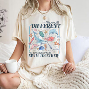 We Are All Different Swim Together Ocean Animals Comfort Colors Tee 3