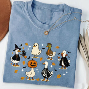 Spooky Goose on The Loose Halloween Comfort Colors Shirt 1