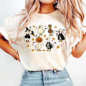 Spooky Goose on The Loose Halloween Comfort Colors Shirt 2