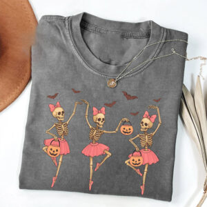 Dancing Skeleton Ballerina Halloween Comfort Colors Shirt Dancing Skeleton Ballerina Halloween Comfort Colors Shirt