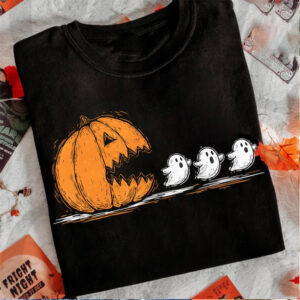 Halloween Pumpkin Chasing Ghost Shirt 2