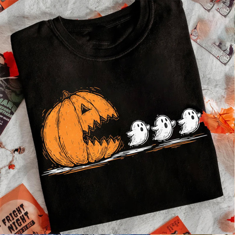 Halloween Pumpkin Chasing Ghost Shirt Halloween Pumpkin Chasing Ghost Shirt
