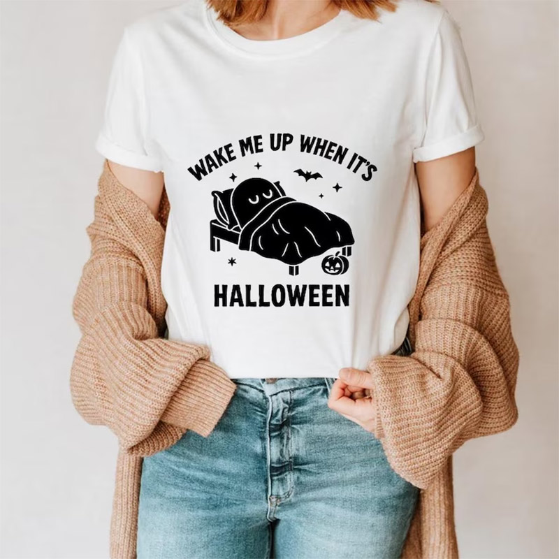 Wake Me Up When Its Halloween, Funny Spooky Season Shirt Wake Me Up When Its Halloween, Funny Spooky Season Shirt