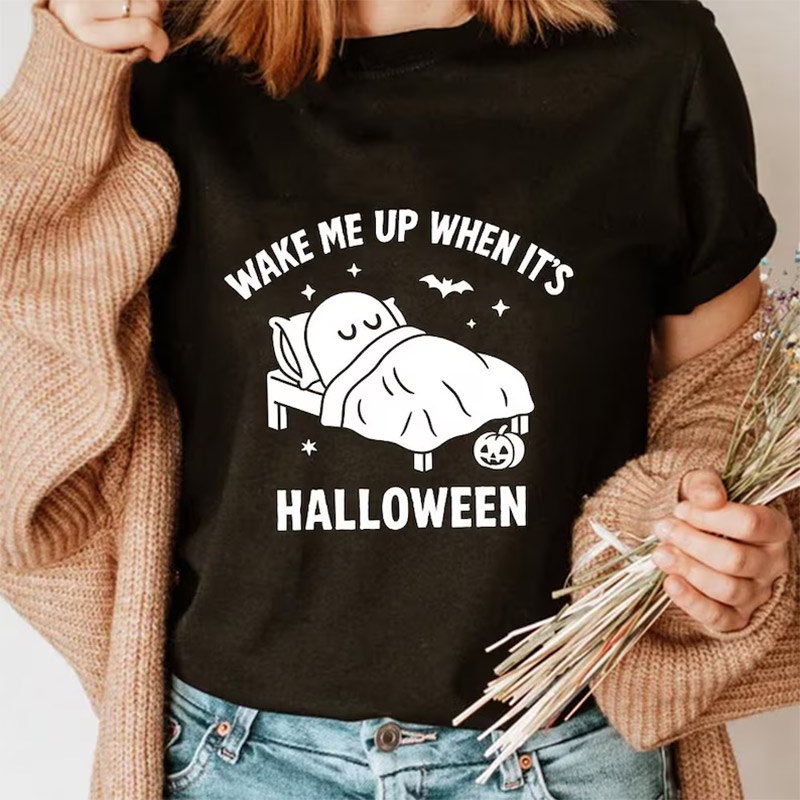 Wake Me Up When Its Halloween, Funny Spooky Season Shirt Wake Me Up When Its Halloween, Funny Spooky Season Shirt