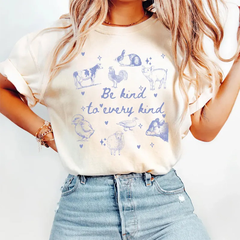 Be Kind To Every Kind Vegetarian T-shirt Be Kind To Every Kind Vegetarian T-shirt