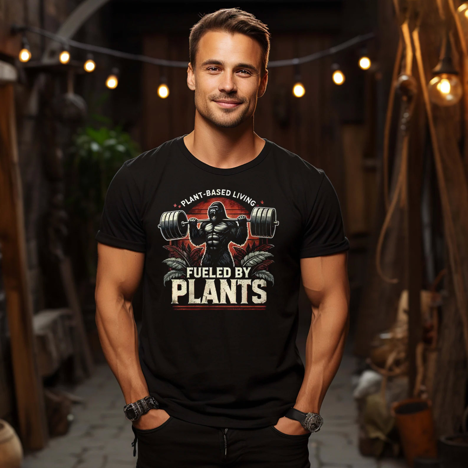 Plant-Based Living Gym Vegan Bodybuilder Shirt Plant-Based Living Gym Vegan Bodybuilder Shirt