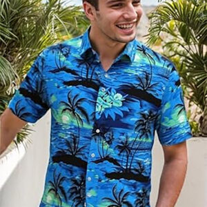 Button Down Beach Tropical Floral Summer Hawaiian Shirt 1