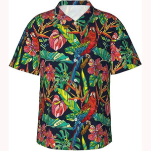 Cute Parrot Tropical Pattern Hawaiian Shirts Cute Parrot Tropical Pattern Hawaiian Shirts