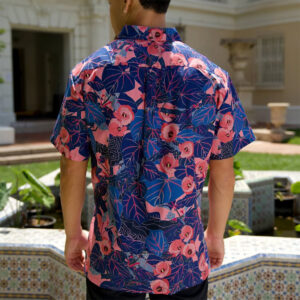 Flowering Hau Pink And Blue Aloha Hawaii Shirt Flowering Hau Pink And Blue Aloha Hawaii Shirt