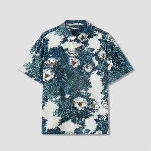 Puakala Blue On White Aloha Shirt Puakala Blue On White Aloha Shirt