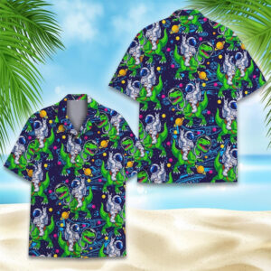 Astronaut Dinosaur Funny Space T-Rex Galaxy Hawaiian Shirt Astronaut Dinosaur Funny Space T-Rex Galaxy Hawaiian Shirt