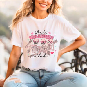 Anti Valentine Club Funny Skeleton Shirt Anti Valentine Club Funny Skeleton Shirt
