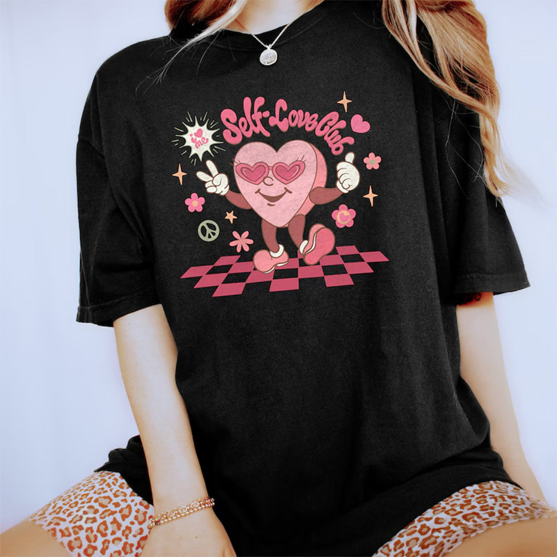Women's Valentine's Day Self Love Club Shirt Women's Valentine's Day Self Love Club Shirt