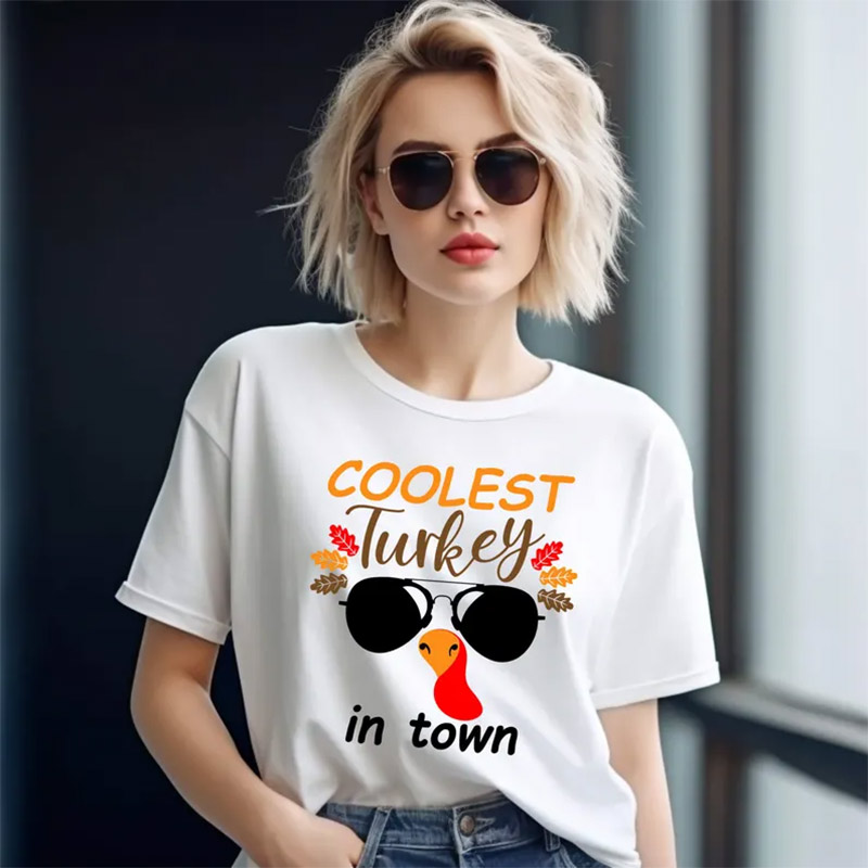 Coolest Turkey In Town Thanksgiving Fall Autumn Tee Coolest Turkey In Town Thanksgiving Fall Autumn Tee