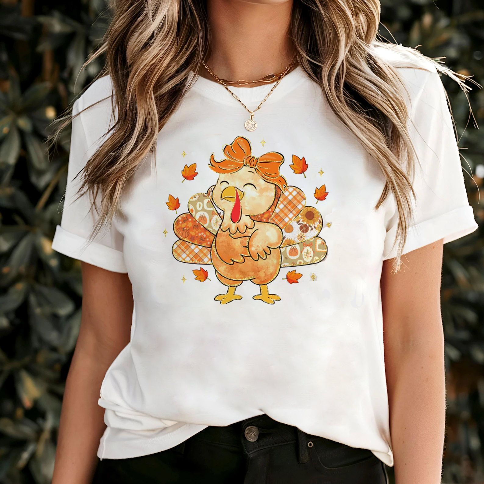 Girly Thanksgiving Turkey Autumn Pumpkin Shirt Girly Thanksgiving Turkey Autumn Pumpkin Shirt