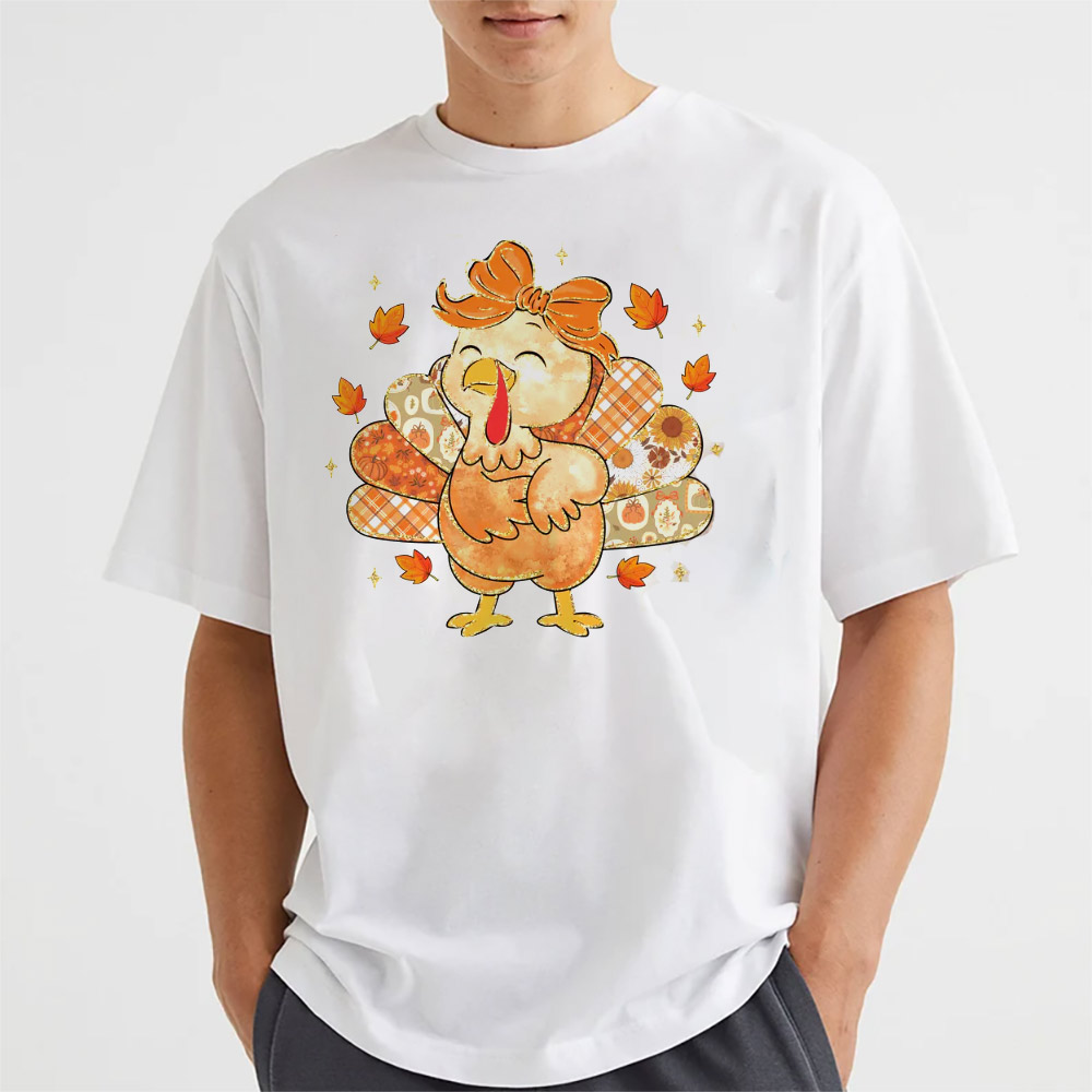 Girly Thanksgiving Turkey Autumn Pumpkin Shirt Girly Thanksgiving Turkey Autumn Pumpkin Shirt
