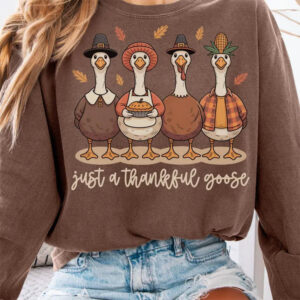 Just a thankful goose thanksgiving Comfort Colors Tee 2