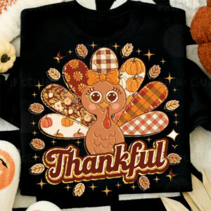 Thankful Turkey Patchwork Fall Shirt Thankful Turkey Patchwork Fall Shirt