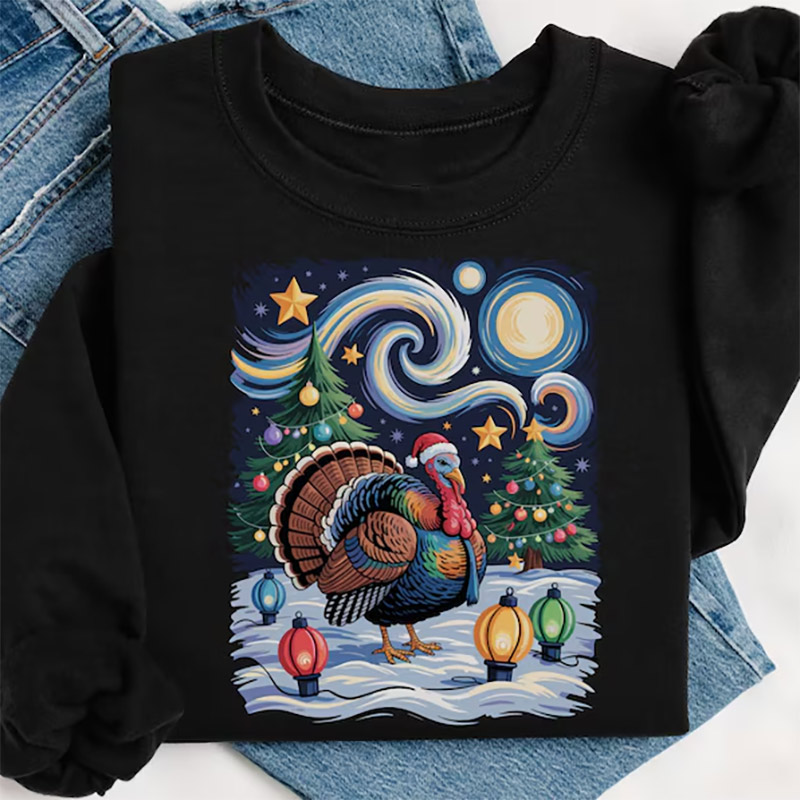 Turkey Christmas Van Gogh Starry Night Shirt Turkey Christmas Van Gogh Starry Night Shirt
