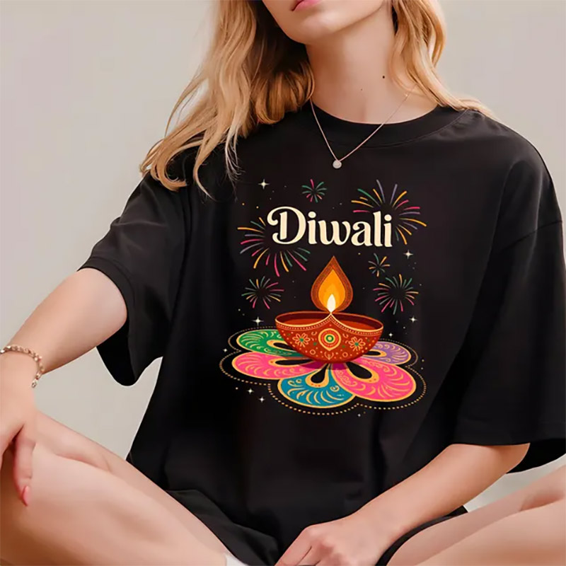 Hindu Festival Of Lights, Traditional Diya Lamp Tee Hindu Festival Of Lights, Traditional Diya Lamp Tee