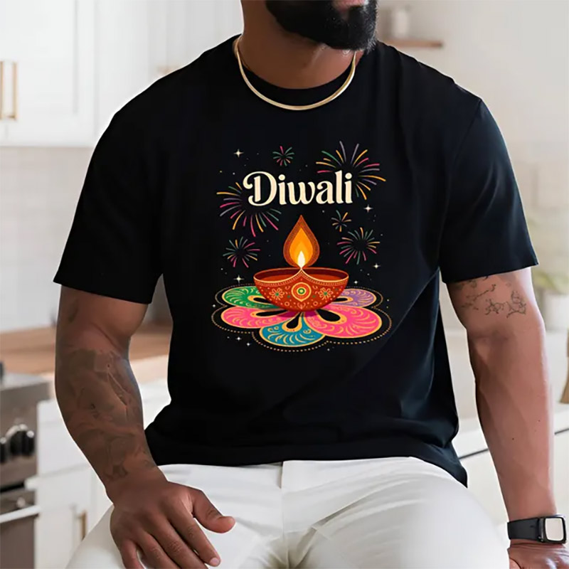 Hindu Festival Of Lights, Traditional Diya Lamp Tee Hindu Festival Of Lights, Traditional Diya Lamp Tee