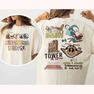 Hollywood Studios Tower Of Terror Funny Mickey And Friends 2-Sided T-shirt