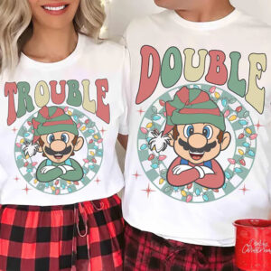 Super Mario Christmas Lights Christmas Double Shirt