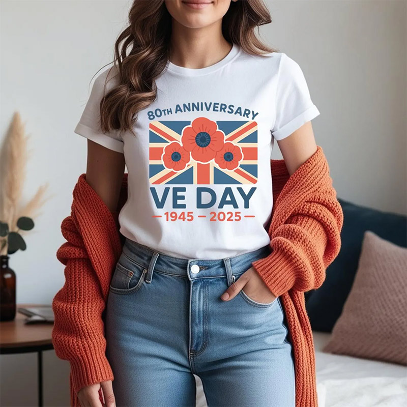VE Day 80th Anniversary Poppy Day T-shirt VE Day 80th Anniversary Poppy Day T-shirt