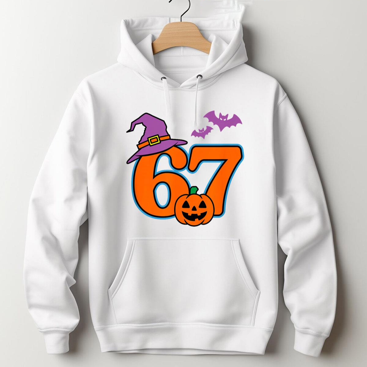 Halloween Number 67 Bats Pumpkin Witch Hat T-shirt Halloween Number 67 Bats Pumpkin Witch Hat T-shirt