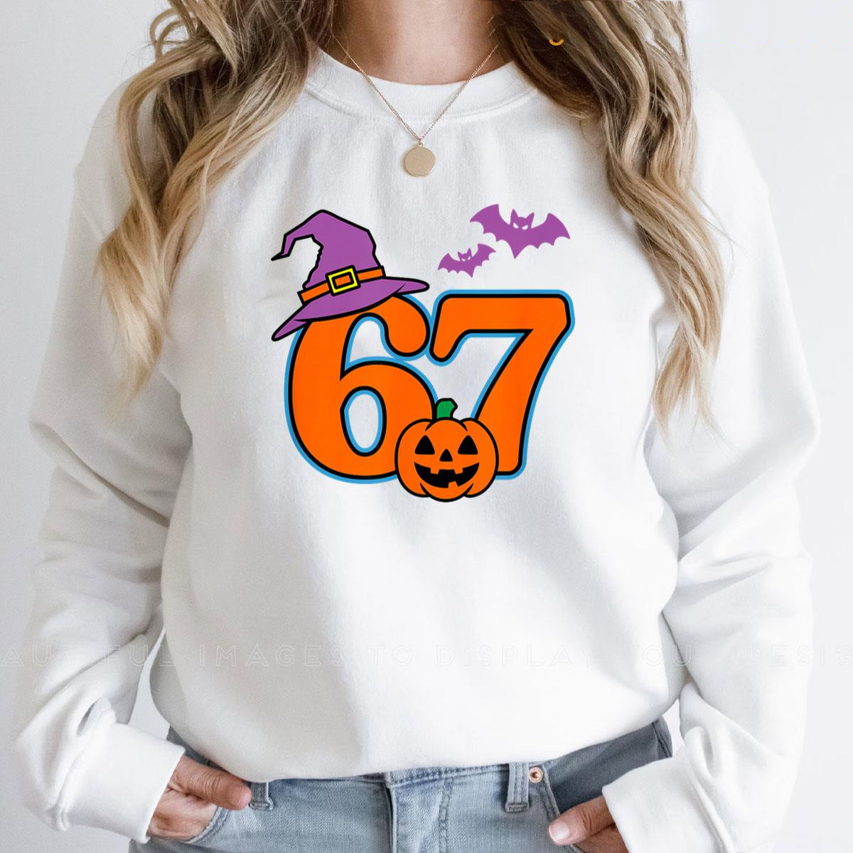 Halloween Number 67 Bats Pumpkin Witch Hat T-shirt Halloween Number 67 Bats Pumpkin Witch Hat T-shirt
