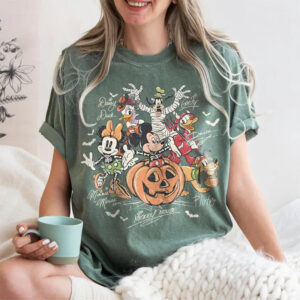 Mickey And Friends With Signs Halloween Comfort Colors Shirt Mickey And Friends With Signs Halloween Comfort Colors Shirt
