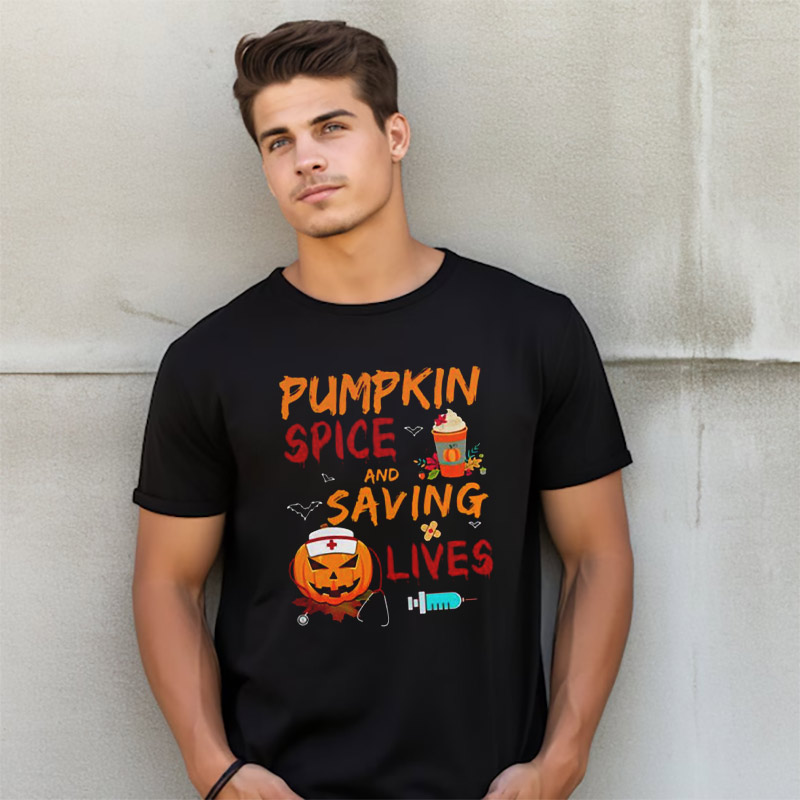 Pumpkin Spice And Saving Lives Halloween Shirt Pumpkin Spice And Saving Lives Halloween Shirt