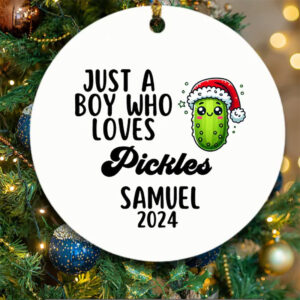 Custom Just A Boy Who Loves Pickles Ornament Custom Just A Boy Who Loves Pickles Ornament