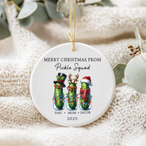 Custom Merry Christmas Pickle Squad Funny Holiday Ornament Custom Merry Christmas Pickle Squad Funny Holiday Ornament