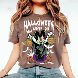 Spooky Mickey Vampire Halloween Will Never Die Comfort Colors Shirts 2