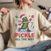 Funny Christmas Pickle All The Way Comfort Colors Tee