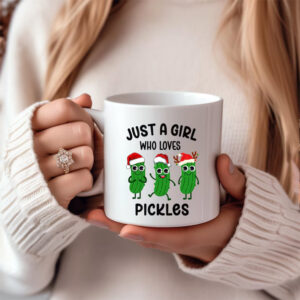Just A Girl Who Loves Pickles Christmas Mug Just A Girl Who Loves Pickles Christmas Mug
