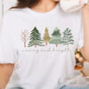 Merry And Bright Trees Christmas Holiday Winter Shirt
