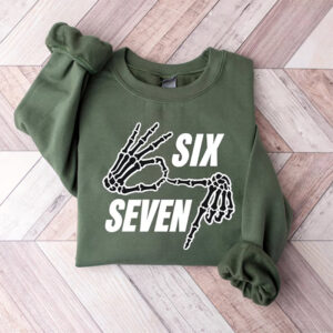 Funny Skeleton Hands Six Seven Comfort Colors Tee Funny Skeleton Hands Six Seven Comfort Colors Tee