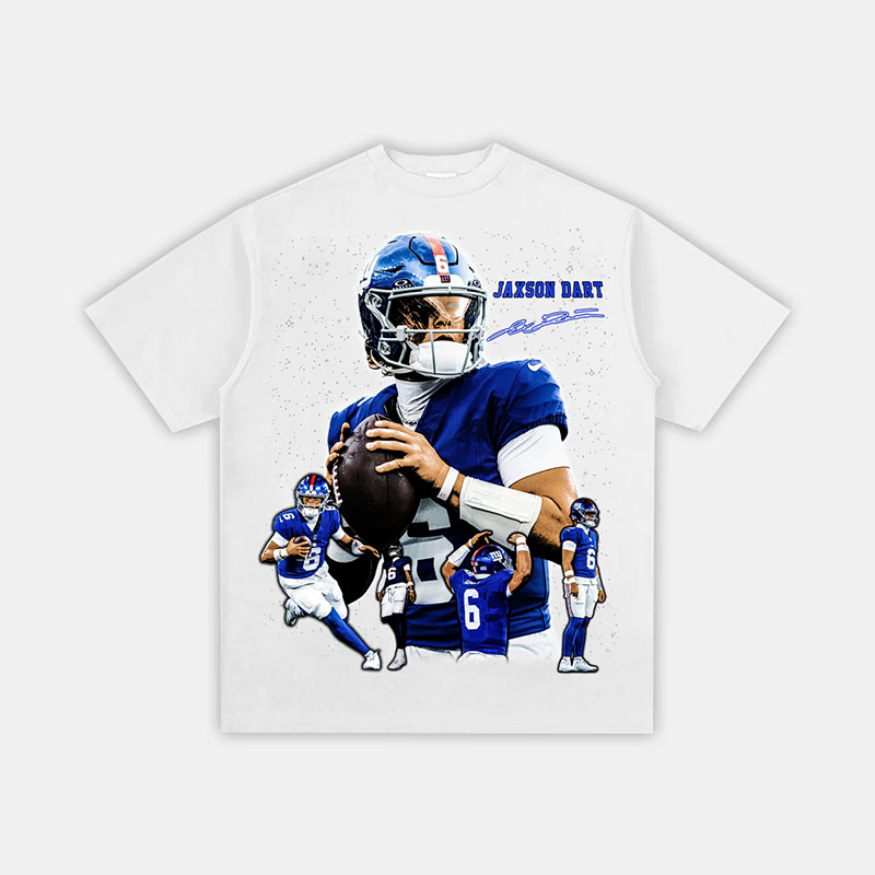 New York Giants Jaxson Dart The Arrival Tee New York Giants Jaxson Dart The Arrival Tee