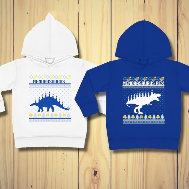 Custom Menorasaurus Dinosaur Ugly Chanukah Shirt Custom Menorasaurus Dinosaur Ugly Chanukah Shirt