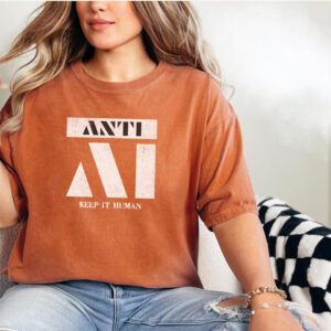 Anti AI Keep It Human Comfort Colors Tee 2