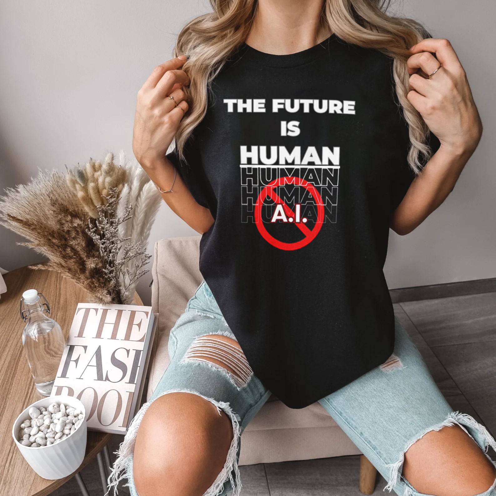 Future Is Human Funny Anti-AI Shirt Future Is Human Funny Anti-AI Shirt